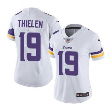 Women's Minnesota Vikings #19 Adam Thielen White Vapor Untouchable Limited Stitched NFL Jersey(Run Small)